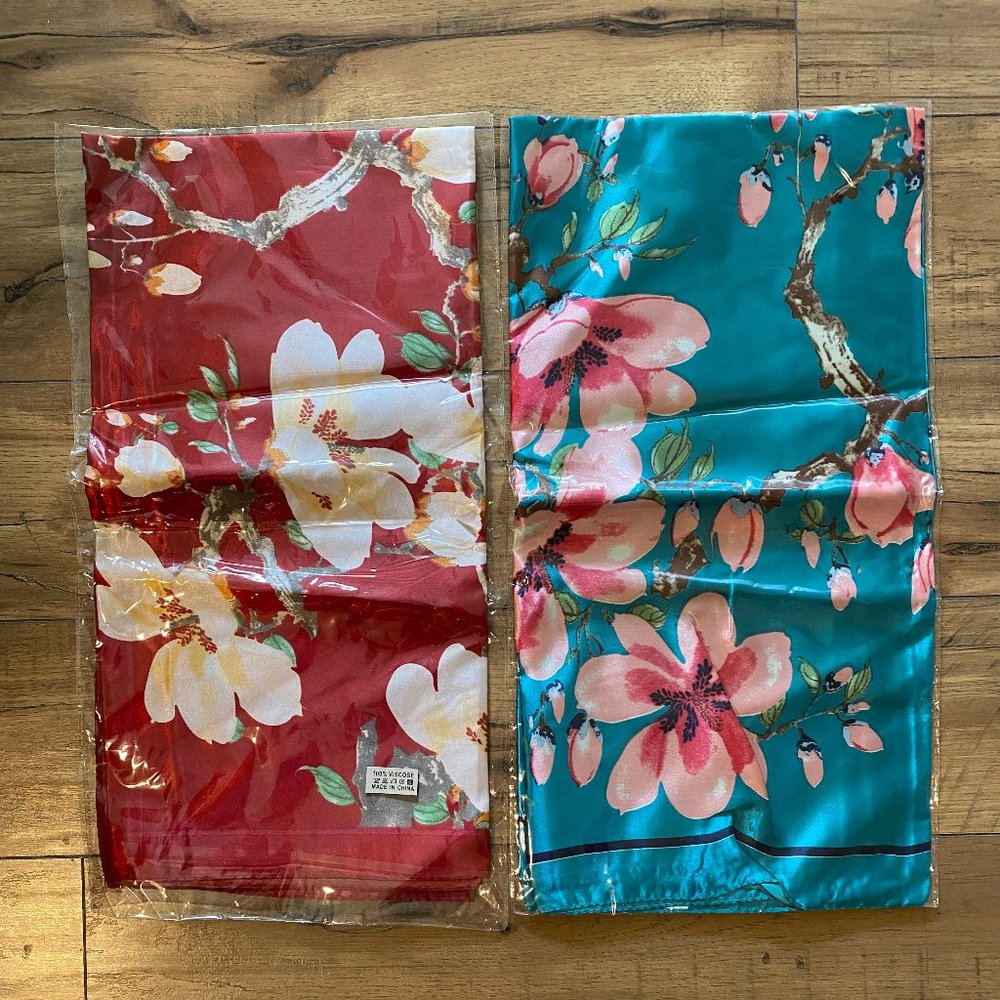 2 SATIN SCARVES FOR $10 | NWOT